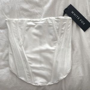 White Fox Strapless corset top